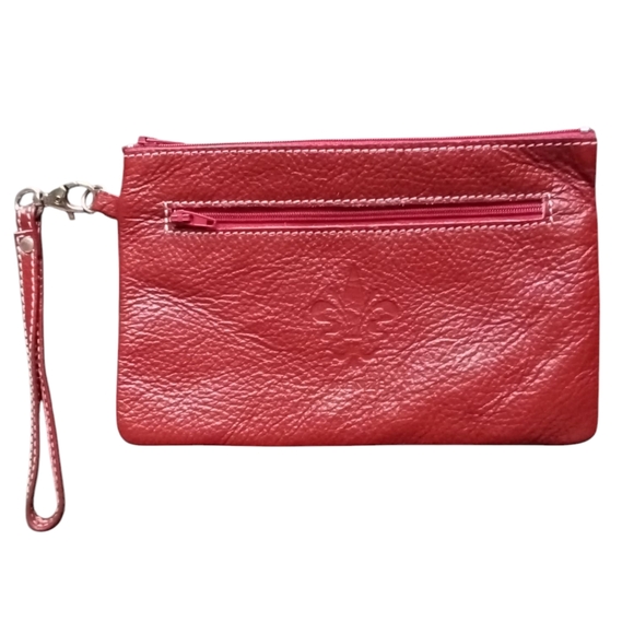 I PONTI FIRENZE Handbags - I PONTI FIRENZE Red Wristlet Genuine Leather Made In Italy